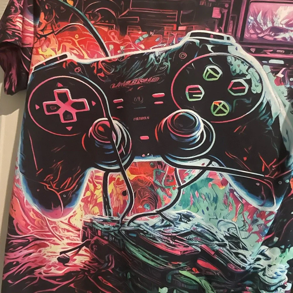 Boys Colorful Gaming Graphic shirt soft and stretchy -size 8-10